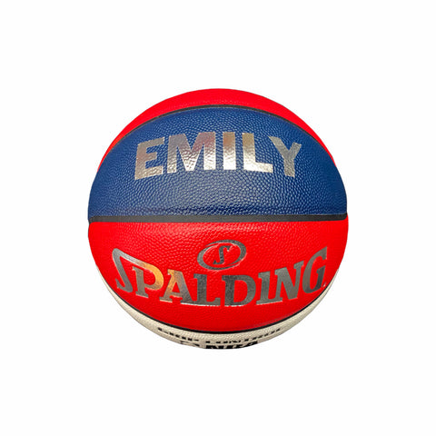 Personalised Spalding Grip Control Basketball Size 5 Red Blue White